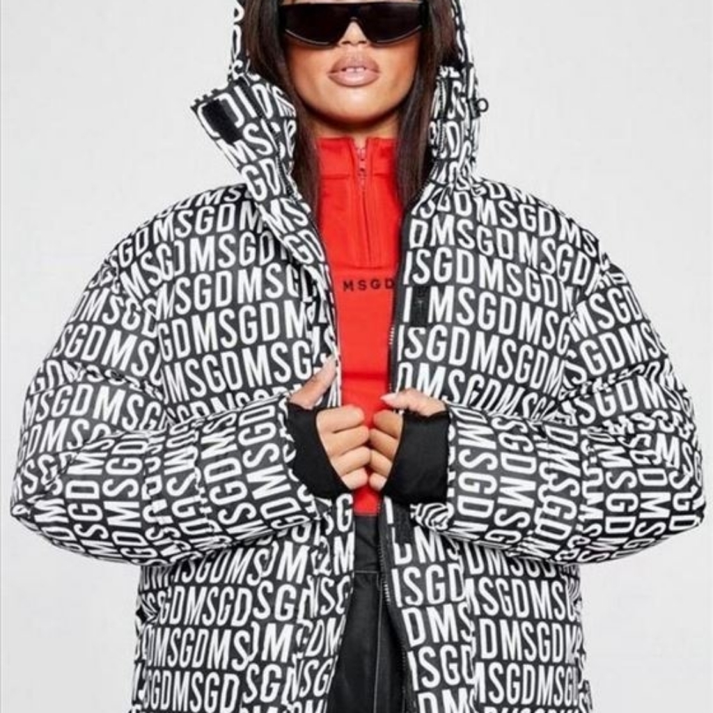 Missguided Black And White Logo Print Jacket